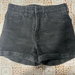 Old Navy Black Rolled-Hem Denim Shorts